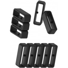 TenCloud Replacement Black Silicone Secure Band Holders Keepers Fasteners Rings Loops Compatible with Samsung Gear S3 Frontier / S3 Classic Smartwatch (10-Pack)