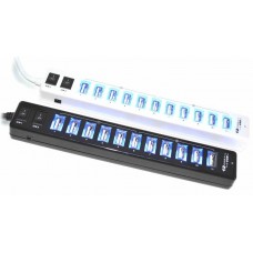 Buddy 12 Port USB Hub with 2 Control Switches - White or Black