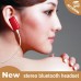 Red Mini Wireless Bluetooth Earbuds Stereo Headphones Headsets Microphone for Iphone 4S 5 5C 5S, Ipad 2 3 4 New iPad, Ipod, Android, Samsung Galaxy, Smart Phones Bluetooth Devices-IN