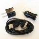 Black 3in1 USB Car Charger + AC Charger + Cable for iPhone 4 4S 3G 3GS iTouch