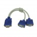 Computer Desktop 1 PC To 2 VGA SVGA Monitor Y Splitter Cable Adapter Converter