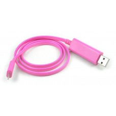 Pink iPhone 5S 5C 5 Charger|Momen LED Light Up Luminescent Visible Current Flow Smart Charger and Sync Cable for Apple iPhone 5